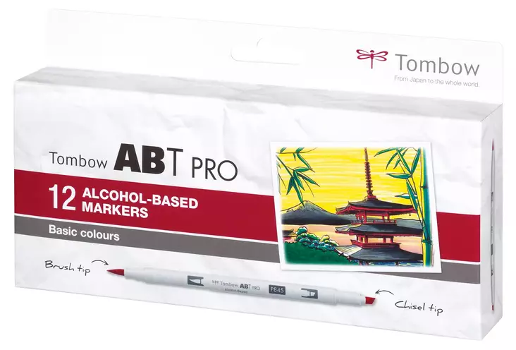 Marker alcohol ABT PRO Dual Brush 12P-1 Basic (12) - Taidekynät - TOM17201 - 1