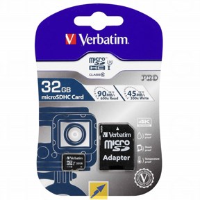 Micro SDHC Card PRO 32GB U3 w/ Adapter - Muistitikut, CD-, DVD-levyt - 47041 - 1