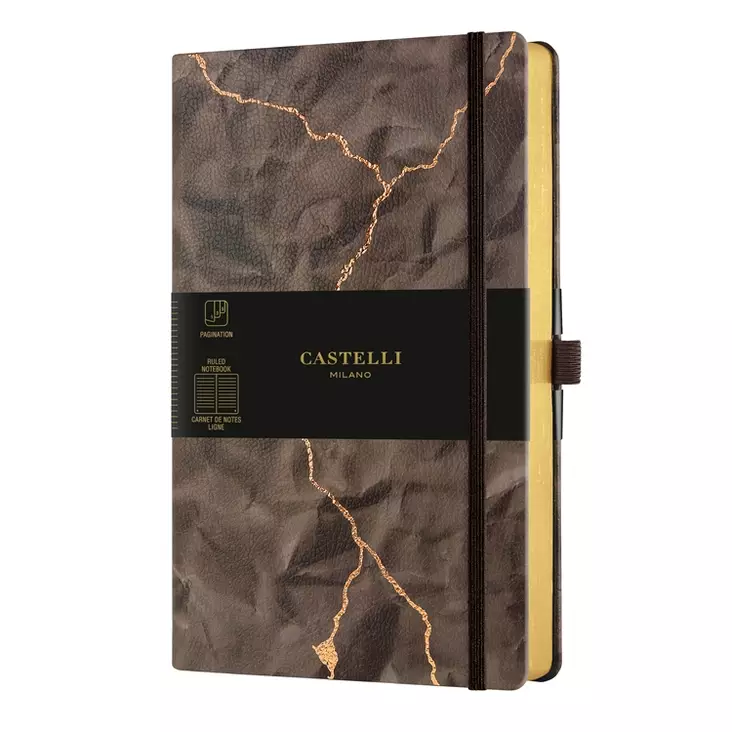 Muistikirja Castelli 13x21cm 224s viivat Wabi Sabi Lightning - Muisti- ja konttorikirjat - 11641 - 1