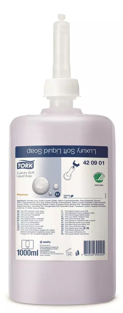 Nestesaippua TORK 1L Premium S1 Ylellinen, purppura, 6plo/ltk - Henkilöhygienia, ihon hoitotuotteet - 420911 - 1