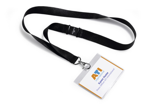 Nimikorttikotelo kaulanauhalla Durable, 5kpl/pkt - Nimikortit, kongressineulat, kaulanauhat - 860001 - 1