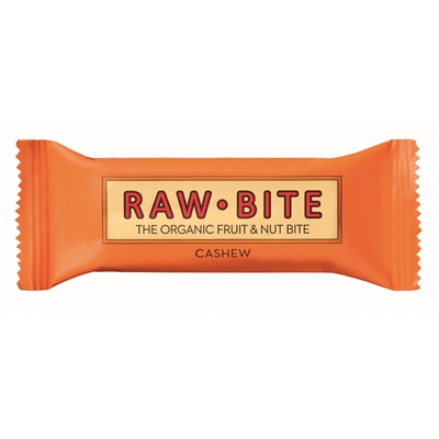 Rawbite Cashew luomu 50g /12 kpl ltk - vegaaninen, maidoton, gluteeniton, ei lisätty sokeria - Suolaiset keksit ja välipalat - 752941 - 1