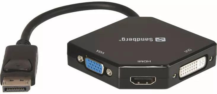 Sandberg Adapter DP>HDMI+DVI+VGA - Muuntimet ja adapterit - 509-11 - 1