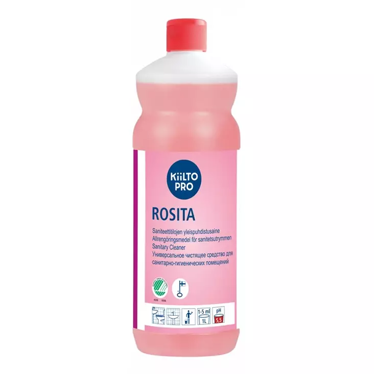 Saniteettitilojen puhdistusaine Kiilto Rosita 1L - Pesu- ja puhdistusaineet - 264301 - 1