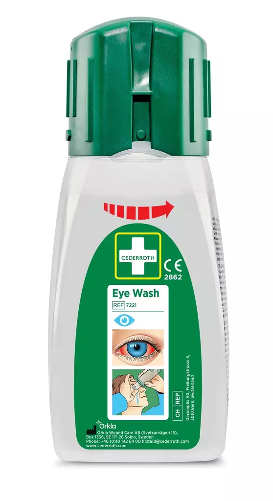 Silmänhuuhtelupullo 235ml CEDERROTH Taskukoko - Ensiapu, työsuojaus ja työterveys - 7221 - 2