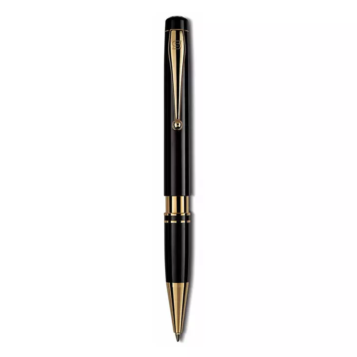 Tethys Gold musta kuulakynä - Mainoskynät / painetut kynät - 01-5510G1 - 1