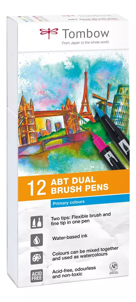 Tombow ABT Dual Brush 12P-1 Basic (12) - Taidekynät - TOM11121 - 1