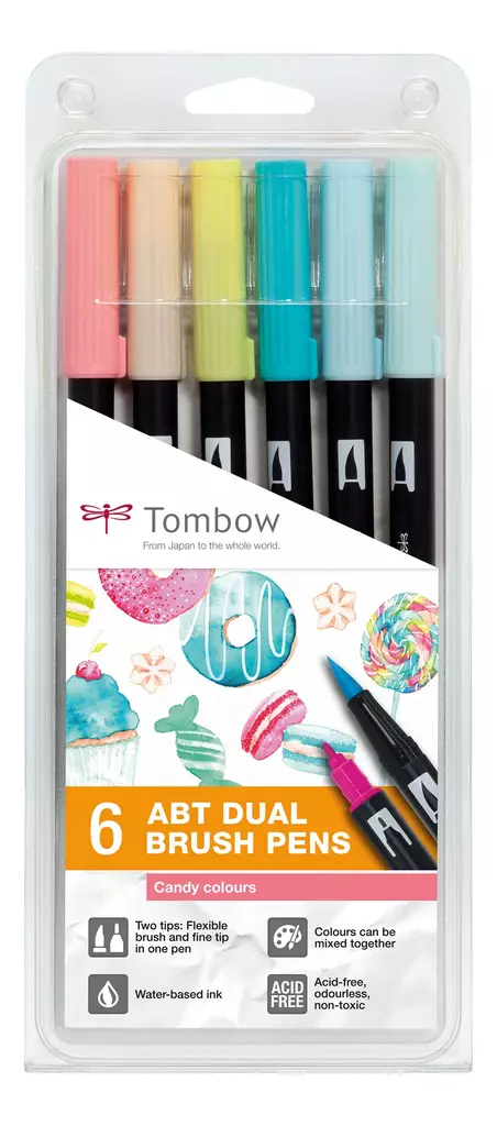 Tombow ABT Dual Brush 6P-4 Candy (6) - Taidekynät - TOM11071 - 1