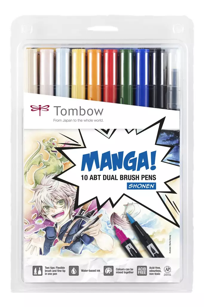 Tombow ABT Dual Brush Manga Shonen (10) - Taidekynät - TOM12101 - 1