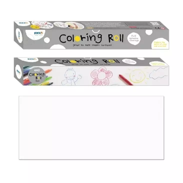 Väritysrulla blanco 31cm x 355cm liimapinta - Värityskynät - 29001 - 2