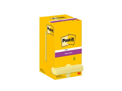 Viestilappu Post-it Super Sticky 76x76mm keltainen /12 - Viestilaput, muistilaput, kuutiot - 18361 - 1
