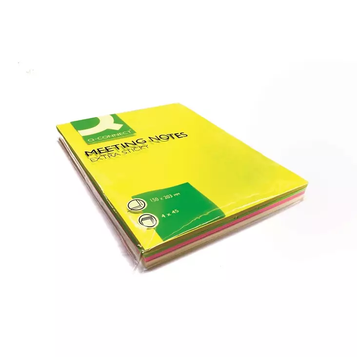 Viestilappu Q-CONNECT Extra Sticky 150x203mm FSC 4 väriä - Viestilaput, muistilaput, kuutiot - 236871 - 1