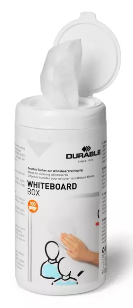 Durable valkotaulu puhdistuspyyhkeet 100kpl - Puhdistusliinat ja paineilma - 575902 - 2