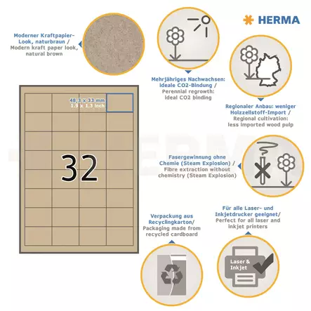 Herma label Silphie 48,3x33 (640) - Paperitarra-arkit A5, A4 - HER10752 - 2