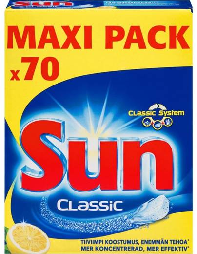 Koneastianpesutabletti Sun Classic/70 - Astianpesu - 140002 - 1