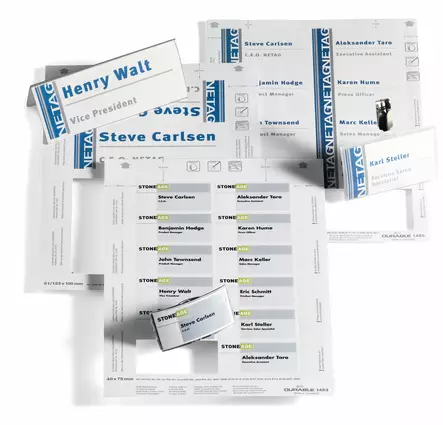 Nimikylttiarkit kierrätyspaperista 54x90mm 200kpl - Nimikortit, kongressineulat, kaulanauhat - 142802 - 2