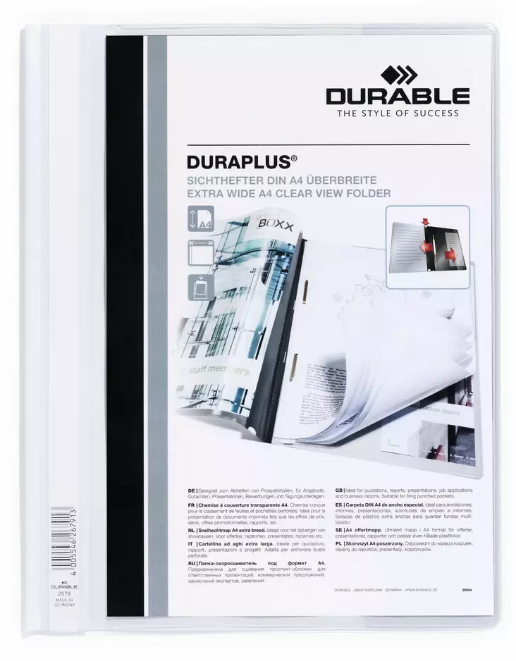 DURABLE DURAPLUS TARJOUSKANSIO VALKOINEN - Kansiot - 257902 - 1