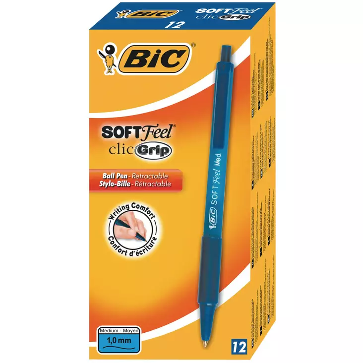 Bic Softfeel Clic Grip kuulakärkikynä mekanismilla 0,32mm sininen - Kuivamustekynät - 2854082 - 1