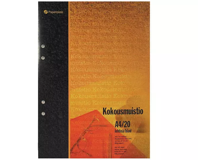 Kokousmuistio Paperipiste A4/20 yleisrei'itys 5x5 mm ruudut - Nidotut vihkot - 46582 - 1