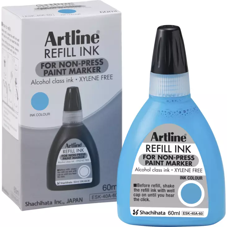 Artline Non-press 437A täyttömuste 60ml vaaleansininen - Merkkauskynät, -tussit - ART406012 - 1