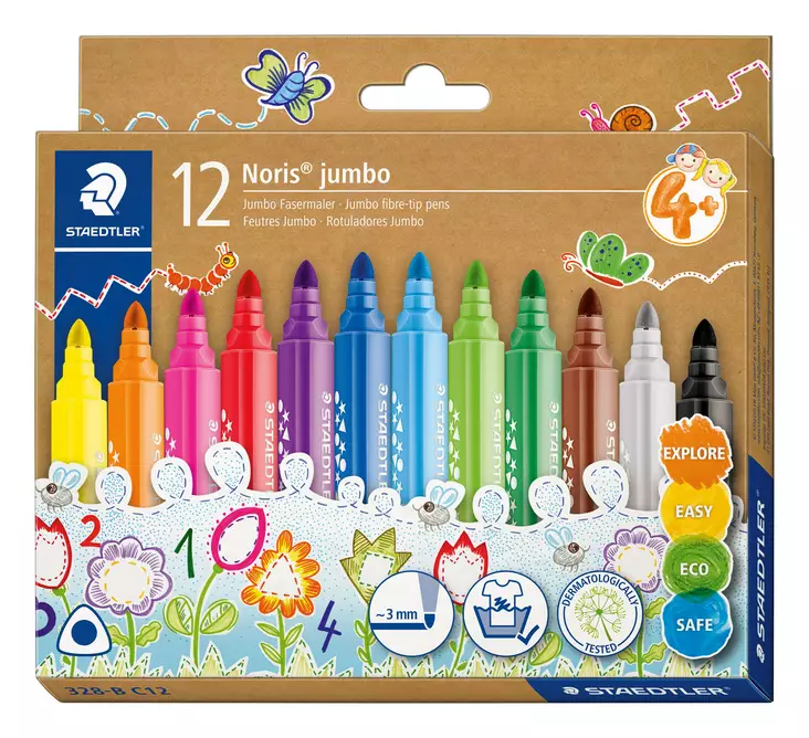Fibre tip pen Noris Jumbo ass (12) - Värityskynät - STA328BC12 - 1