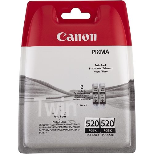 Canon PGI-520Bk musta 2-pack - Canon mustesuihkupatruunat - 2932B012 - 1