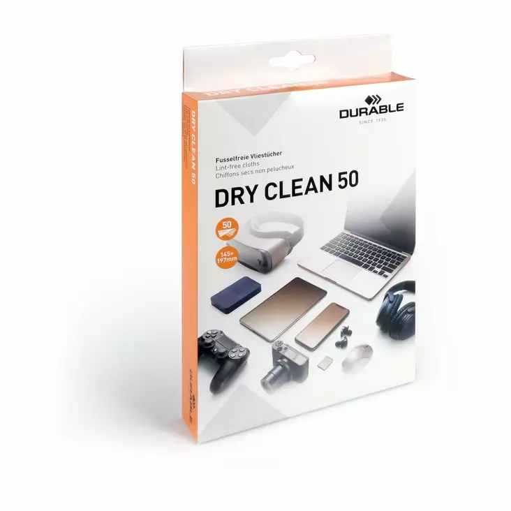 Durable DRY CLEAN puhdistusliinat, 50 kpl/pkt - Puhdistusliinat ja paineilma - 573402 - 2