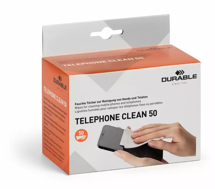 Durable puhelimen puhdistuspyyhkeet, 50 kpl/pkt - Puhdistusliinat ja paineilma - 578502 - 5