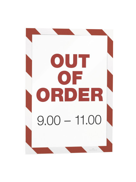 DURAFRAME® MAGNETIC SECURITY A4 5kpl Punainen/Valkoinen - Magneettitaskut - 4945132 - 1