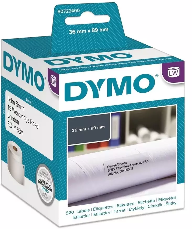 Dymo LW suuri osoitetarra 89x36mm 2rll - Dymo tarrakirjoittimet ja tarrateipit - 99012 - 2