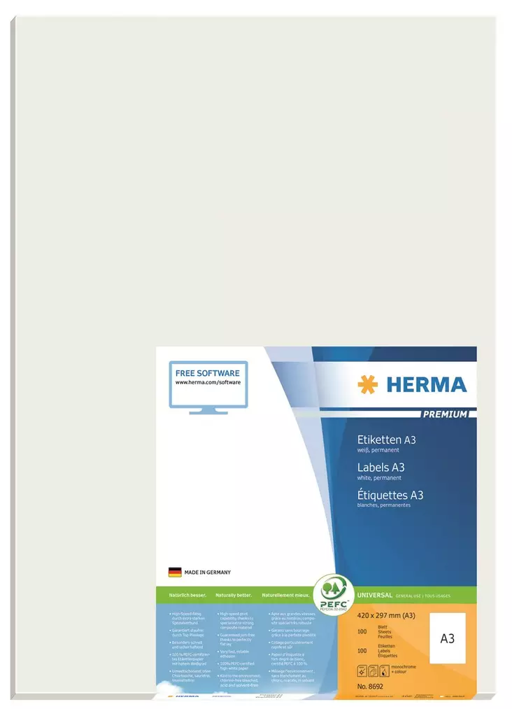 Herma Premium 420x297 (100) - Paperitarra-arkit A5, A4 - HER8692 - 1
