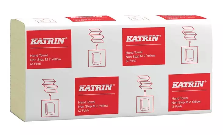 Katrin 87242 käsipaperi Non-Stop M 2-krs z-taitto keltainen, 2835ark/säkki - Käsipyyhkeet - 87242 - 4