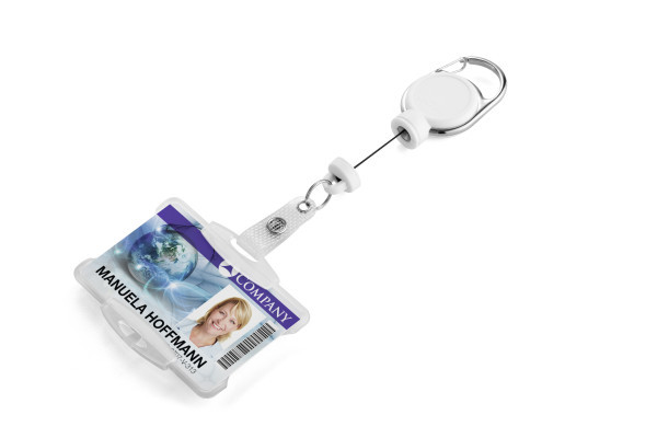 Kulkukorttikotelo Jojo Durable EXTRA VAHVA, valkoinen - Nimikortit, kongressineulat, kaulanauhat - 868902 - 1