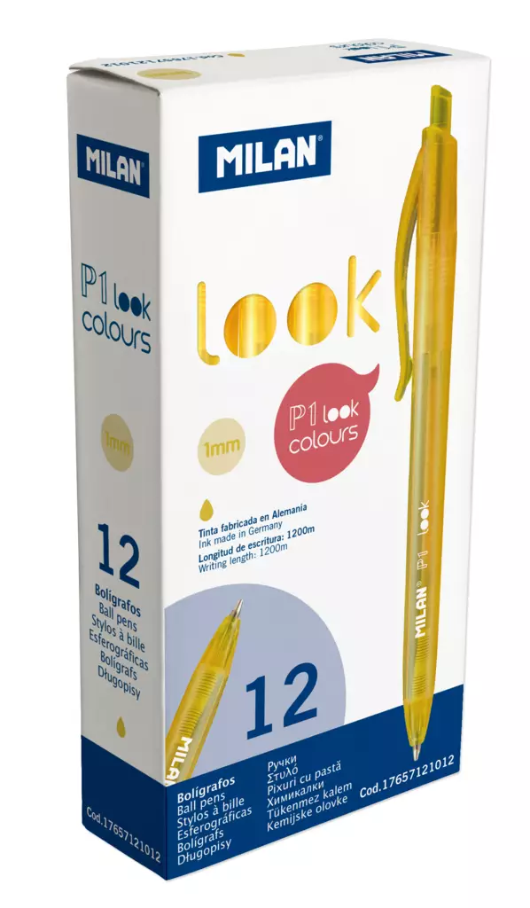 Kuulakynä Milan Look P1, Keltainen - Kynät, teroittimet, pyyhekumit - 17657121012 - 1