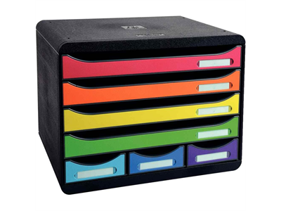 Laatikosto Exacompta Store-Box 7-osainen monivärinen - Säilytyslaatikot, -kuutiot - 283442 - 1