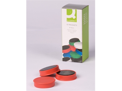 Magneetti Q-Connect 25mm punainen/10kpl - Taulutarvikkeet - 500352 - 1