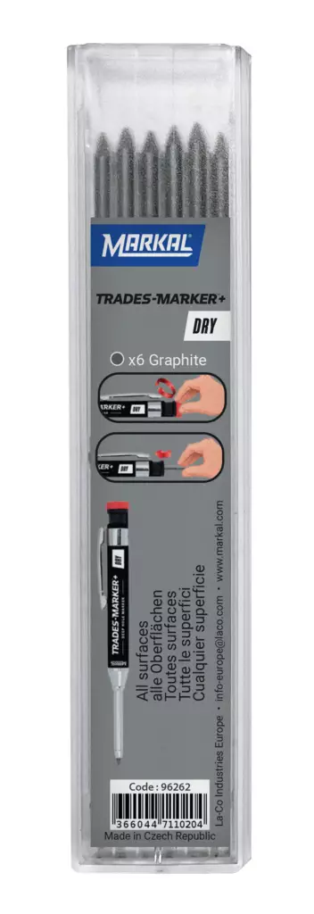 Markal Trades Marker+ Dry - Täyttö (X6 Graphite Lead) - Lyijykynät - MAR96262 - 1