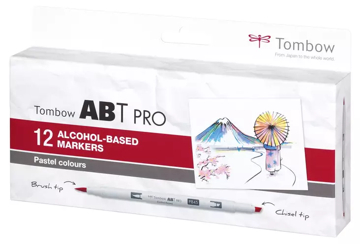 Marker alcohol ABT PRO Dual Brush 12P-2 Pastel (12) - Taidekynät - TOM17202 - 1