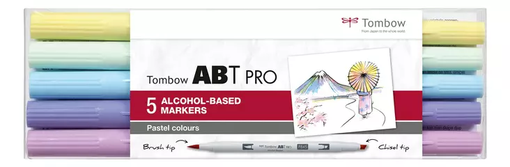 Marker alcohol ABT PRO Dual Brush 5P-2 Pastel (5) - Taidekynät - TOM17212 - 1