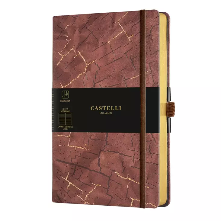 Muistikirja Castelli 13x21cm 224sivua viivat Wabi Sabi Bark - Muisti- ja konttorikirjat - 11642 - 1