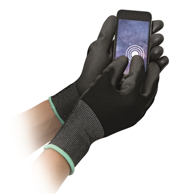 Nylonkäsine kosketusnäyttö musta M - Siivous-,  suojakäsineet - 270342 - 1