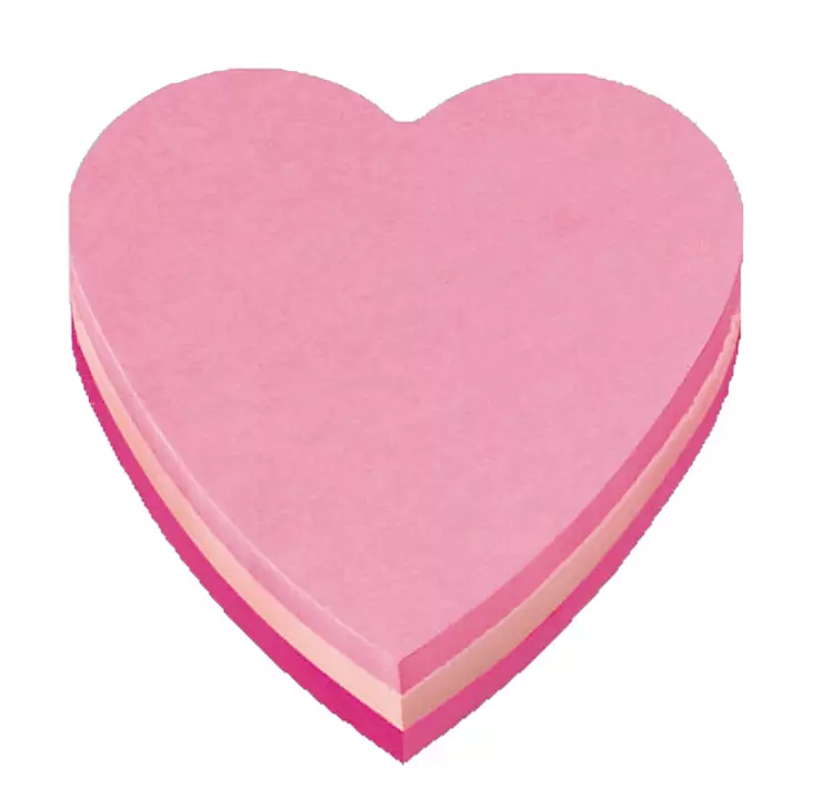 Post-it® 2007H viestilappu sydän 3 pinkin sävyä - Viestilaput, muistilaput, kuutiot - 7100172402 - 1