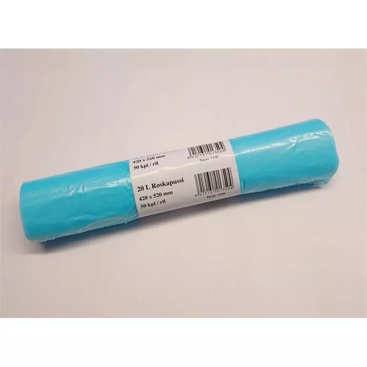 Roskapussi 20l sininen LD-PE 50 kpl - Jätepussit- ja säkit - 15842 - 1
