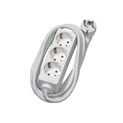 Sähköjohto 3-os/5M/45°maadoitettu valkoinen - Valaisimet, jatkojohdot - 265102 - 1