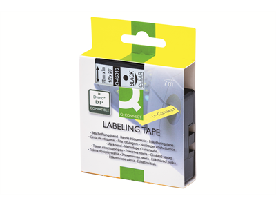 Tarrakasetti Q-Connect 45010 12mm kirkas/musta - Dymo tarrakirjoittimet ja tarrateipit - 254232 - 1