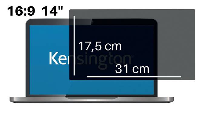 Tietoturvasuoja Kensington 356mm 14.0" Wide 16:9 - Häikäisy- ja tietoturvasuojat - 393102 - 2