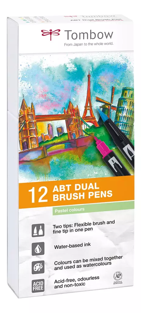 Tombow ABT Dual Brush 12P-2 Pastel (12) - Taidekynät - TOM11122 - 1
