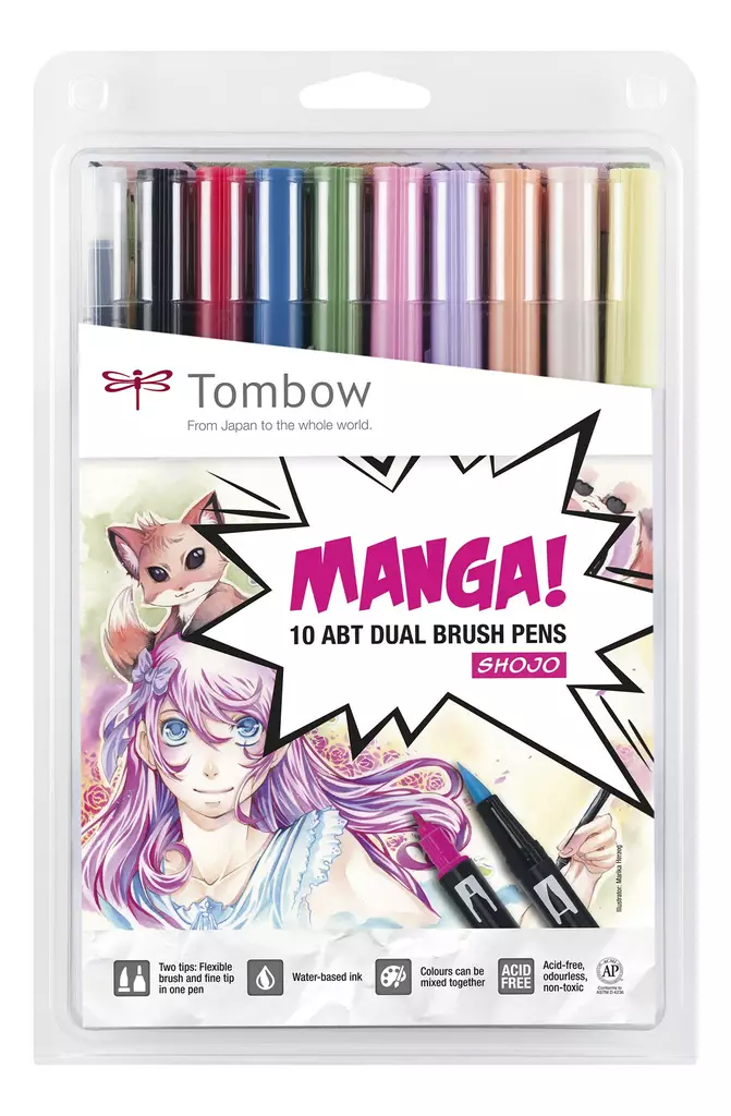 Tombow ABT Dual Brush Manga Shojo (10) - Taidekynät - TOM12102 - 1