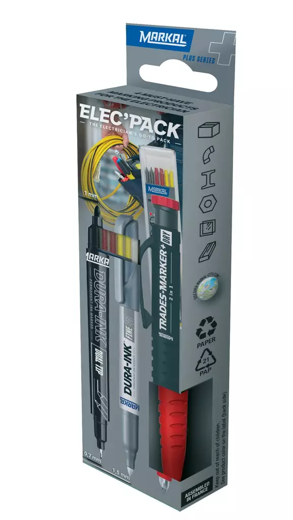 Trades-Marker+ Dry 2In1 - Elec'Pack - Merkkauskynät, -tussit - MAR22272 - 1