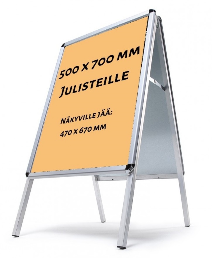 Ulkomainosteline 50x70cm hopea,vedenkest - Ulkomainostelineet ja tarvikkeet - 129622 - 1